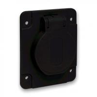 Розетка силовая 10/16А 65х85мм винты сбоку IP54 черн. SchE PKS62N