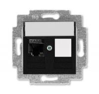 Розетка информационная Levit RJ45 кат. 6 и заглушка антрацит ABB 2CHH296117A6063