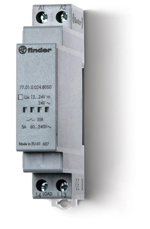 Реле модульное твердотельное выход 7А 125В DC 6...24В DC 17.5мм IP20 FINDER 770190249125PAS