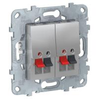 Аудиорозетка 2-м UNICA NEW алюм. SchE NU548930