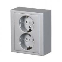 Розетка Impressivo 2мод. накладного монтажа алюм. ABB 2TKA00001609