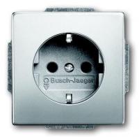 Розетка Schuko 16А 250В защ. шторки pur/сталь ABB 2CKA002013A5374