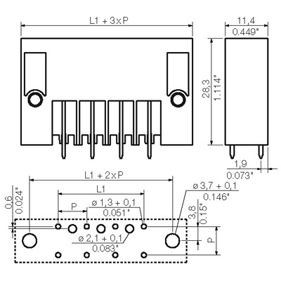 Штекерный соединитель печат SV 7.62HP/02/180F 3.5SN BK BX 1930710000