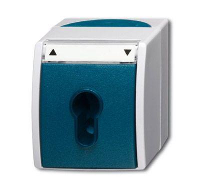 Выключатель жалюзи 2п с ключом (для замка) IP44 ocean сер./сине-зел. ABB 2CKA001101A0916