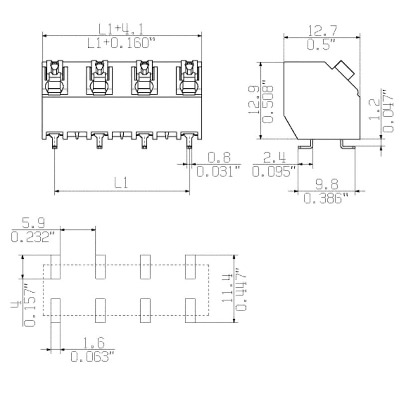 Клемма печатной платы LSF-SMD 7.50/05/135 SN BK RL 1473920000