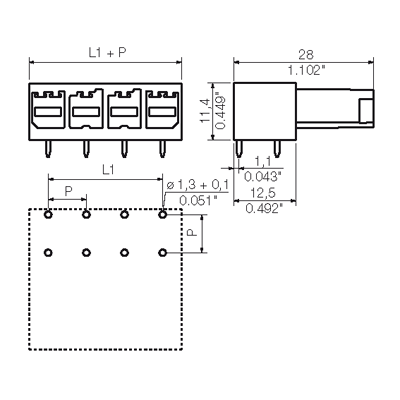 Штекерный соединитель печат BVL 7.62HP/05/90 3.5SN BK BX 1928310000