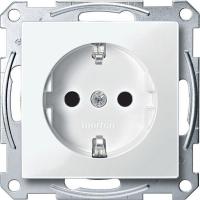 Механизм розетки 1-м СП Merten System M защ. шторки с заземл. бел. SchE MTN2300-0319