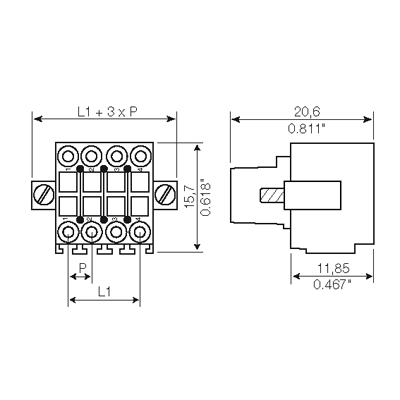 Штекерный соединитель печат B2L 3.50/12/180FQV6 SN BK BX 1944700000