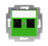 Розетка информационная Levit двойная 2хRJ45 кат. 5e зел. ABB 2CHH295118A6067