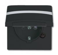 Розетка Schuko Allwetter44 16А 250В 20 EUGKBN-35-101 с защ. крышкой защ. шторки поле для надписи (уплот. кольцо в комплекте) IP44 черн./антрацит ABB 2CKA002064A0302