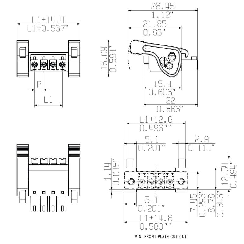 Штекерный соединитель печат BCF 3.81/15/180LR SN OR BX 2442730000