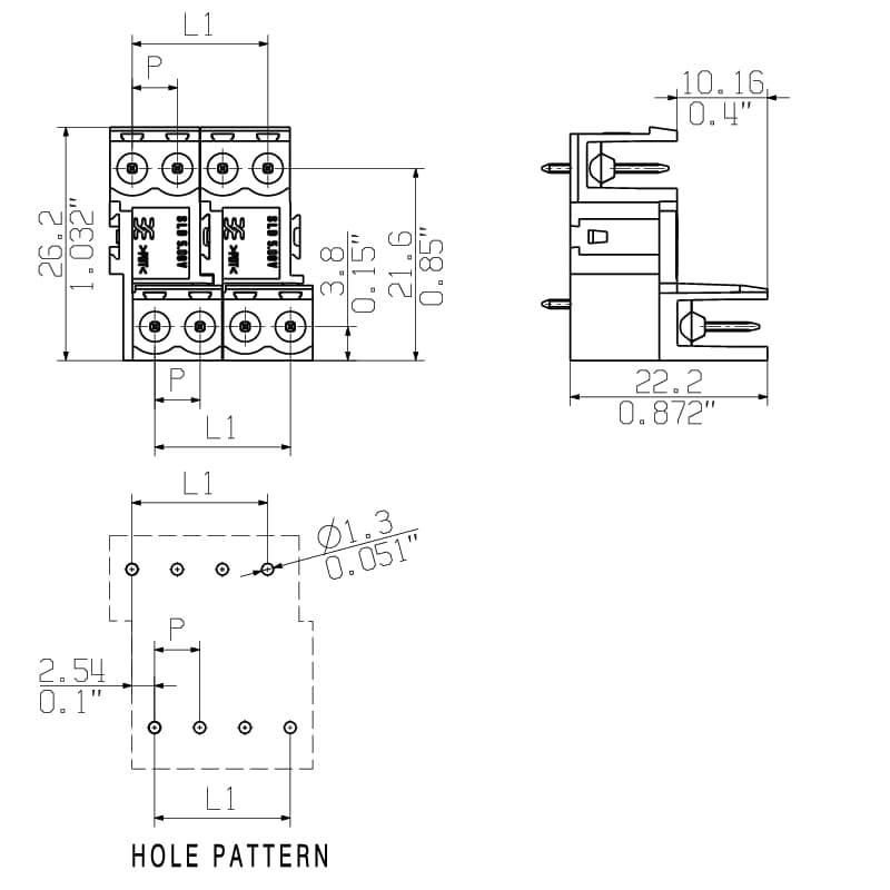 Штекерный соединитель печат SLD 5.08V/22/180 3.2SN OR BX 1725740000
