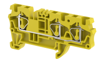 2103050004 Клемма проходная на 3 подключения желтая SQ4-1×2-YELLOW