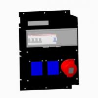 Бокс MPR16B с розетками в сборе IP44 пластик черн. ABB 2CMA101631R1000