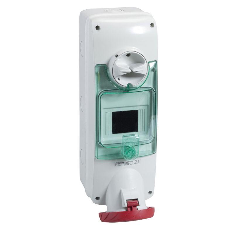 Розетка настенная 63А 3P+N+E IP65 380В SchE PKB63Q535