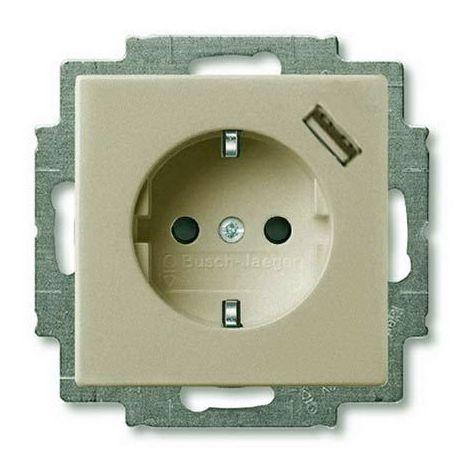 Розетка Schuko Basic 55 16А 700мА с заряд. устройством USB 20 EUCBUSB-93-500 шампань защ. шторки ABB 2CKA002011A6194