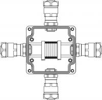 Корпус взрывозащищенный GRP 120х120х90мм 1Exe IIC T5 Gb IP66Ex tb IIIB T95C Db Т5 40град.С кольца заземл.; клеммы CBC.2-6шт; ток А вводы сторона А: взрывозащ. кабел. ввод ANP под небронир. кабель в металлорукаве M20х1 DKC 1231.031.19.02F