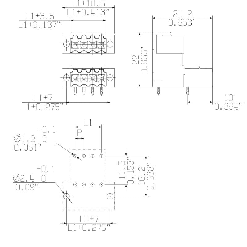 Штекерный соединитель печат SLD 3.50V/14/90F 3.2SN OR BX 1890810000