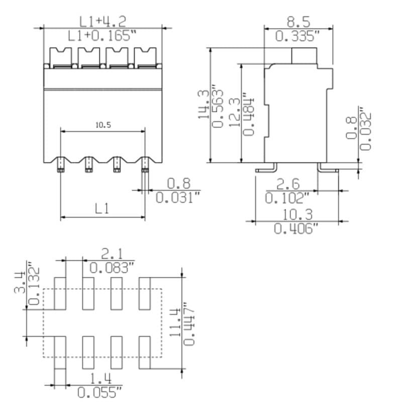 Клемма печатной платы LSF-SMD 3.50/12/180 SN BK RL 1250470000