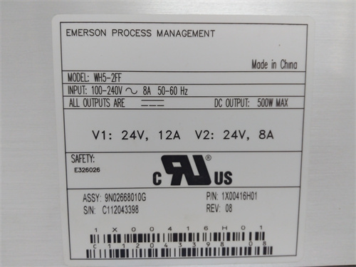 1X00416H01 WH5-2FF 19-01-18+ EMERSON