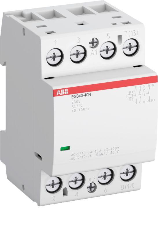 Контактор ESB40-40N-03 модульный (40А АС-1 4НО) катушка 48В AC/DC ABB 1SAE341111R0340