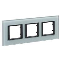 Рамка 3-м Unica Top горизонт. стекло мат. SchE MGU68.006.7C3
