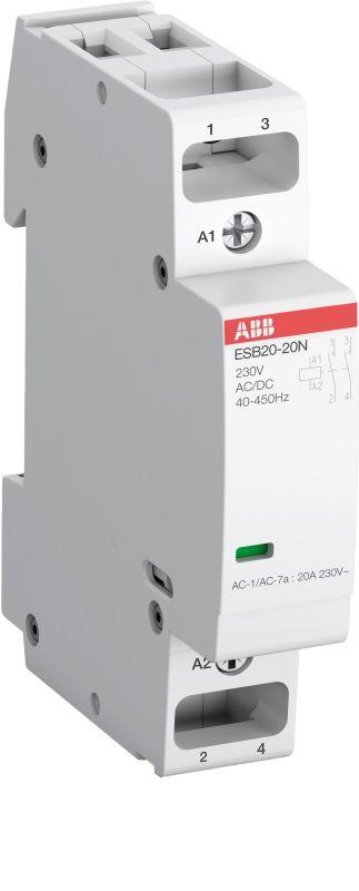 Контактор ESB20-02N-06 модульный (20А АС-1 2НЗ) катушка 230В AC/DC ABB 1SBE121111R0602