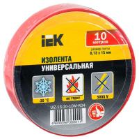 Изолента ПВХ 0.13х15мм (рул.10м) красн. ИЭК UIZ-13-10-10M-K04