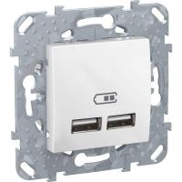 Устройство зарядное Unica 2 USB 2.1А бел. SchE MGU5.418.18ZD