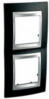 Рамка 2-м Unica Top верт. родий/алюм. SchE MGU66.004V.093