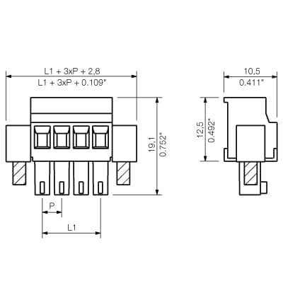 Штекерный соединитель печат BCZ 3.81/12/90F SN OR BX 1940080000