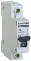 Выключатель автоматический модульный 1п C 40А 4.5кА ВА47-29 GENERICA ИЭК MVA25-1-040-C