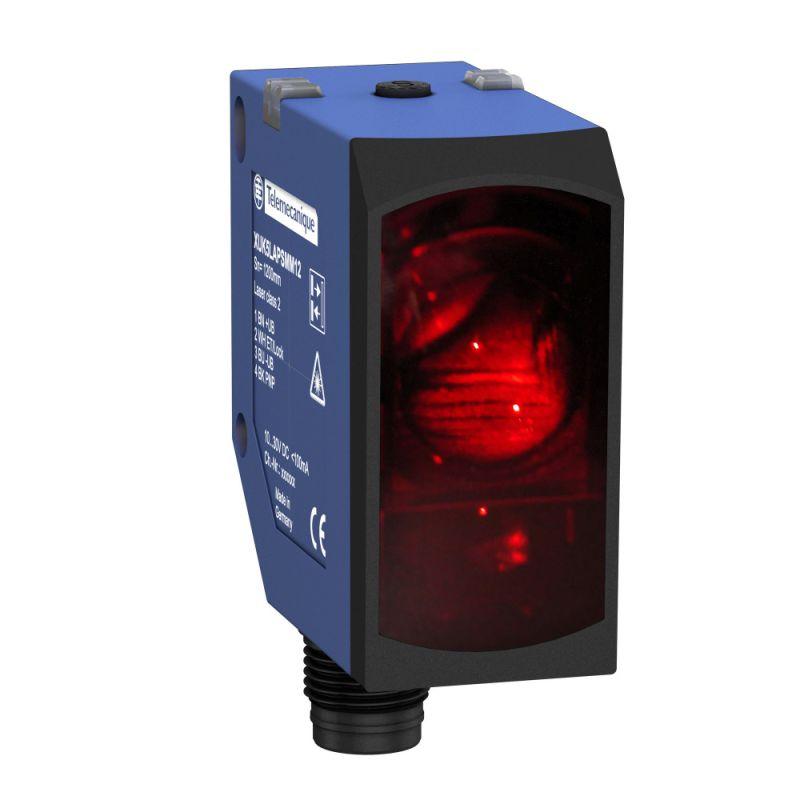 Фотодатчик лазерный 1.2м 10-30В М12 PNP диффузн. типа НО или НЗ програм. SchE XUK5LAPSMM12