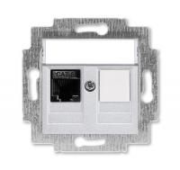 Розетка информационная Levit RJ45 кат. 6 и заглушка серебр. ABB 2CHH296117A6070