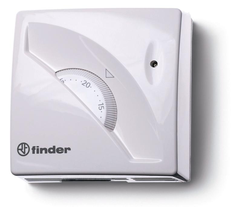 Термостат комнатный 1СО 16А монтаж на стену поворотная ручка бел. FINDER 1T010PAS