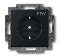 Розетка Schuko Solo/future 16А 250В с маркировкой "EDV" черн. бархат ABB 2CKA002013A5332