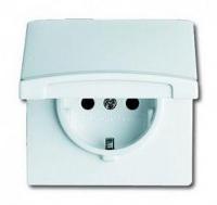 Розетка Schuko Allwetter44 16А 250В 20 EUGK-32-101 с защ. крышкой (уплот. кольцо в комплекте) IP44 сл. кость ABB 2CKA002064A0287