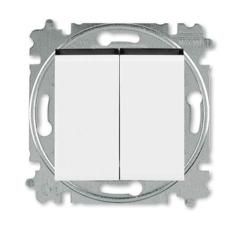 Переключатель 2-кл. СП Levit IP20 бел./дым. черн. ABB 2CHH595245A6062