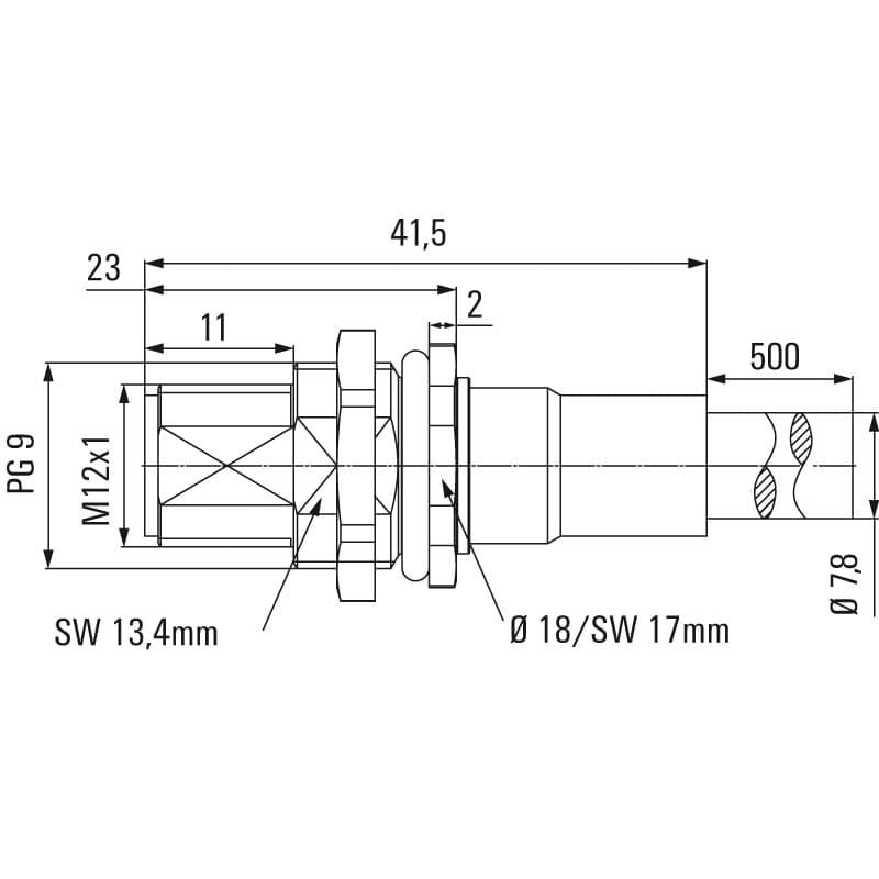 Кабель данных SAIE-M12S-PB-0.5U HW 1279490050