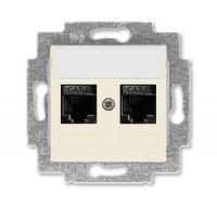 Розетка информационная Levit двойная 2хRJ45 кат. 6 сл. кость ABB 2CHH296118A6017