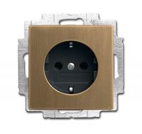 Розетка Schuko 16А 250В Династия с LED подсвет. латунь античная ABB 2CKA002013A5399