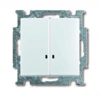 Выключатель 2-кл. 1п СП Basic 55 10А IP20 с клавишей с подсветкой альп. бел. ABB 2CKA001012A2154