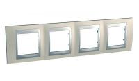 Рамка 4-м Unica Top опал./алюм. SchE MGU66.008.095