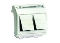 Розетка компьютерная 1-м СП Brava 2мод. RJ45 5E бел. DKC 76643B