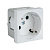 Розетка 45х45 PRO 45град. с заземл. белая EKF E6MR16-028-10-45