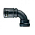 Фитинг AT 90град. пласт.+алюм. d28 U144 черн. (уп.10шт) ABB 7TCA296170R0472