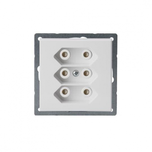 Розетка EuroSocket 3мод. 6А 230В без заземл. бел. ABB 2TKA00000433