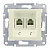 Механизм розетки телеф. 1-м СП Sedna RJ11 + RJ11 беж. SchE SDN4201147