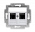 Розетка информационная Levit двойная 2хRJ45 кат. 6 серебр. ABB 2CHH296118A6070