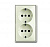 Розетка 2-м Schuko Basic 55 16А 250В защ. шторки chalet-white ABB 2CKA002021A0382